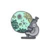 Microscope & Virus Enamel Pin
