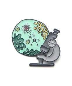 Microscope & Virus Enamel Pin