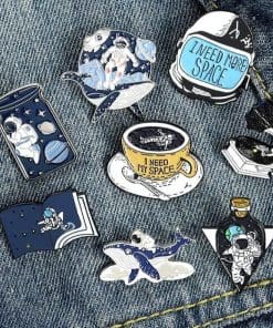Alternative view of Outer Space 'Classic Gramophone Player x Astronaut' Enamel Pin