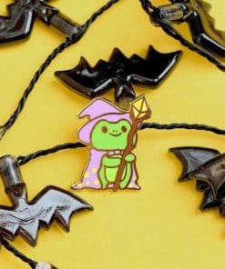 Alternative view of Froggy Wizard Enamel Pin