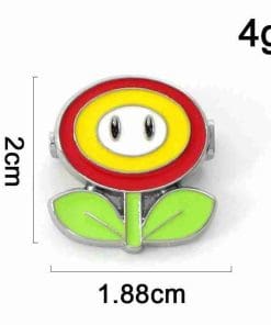 Alternative view of Super Mario Bros 'Fire Flower' Enamel Pin