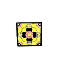 Alternative view of Abstract 'Yellow and Black Flower' Enamel Pin