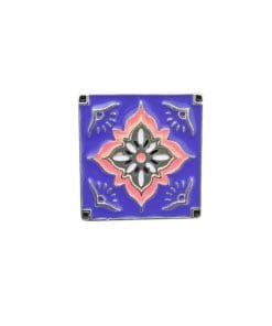Alternative view of Mandala Tile Flower 'Light Pink in Purple' Enamel Pin