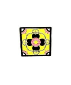 Abstract 'Yellow and Black Flower' Enamel Pin