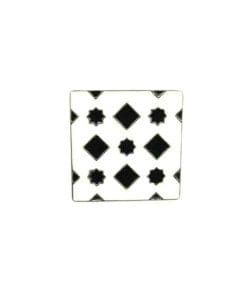 Abstract Tile Diamond 'Black and White' Enamel Pin