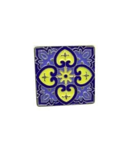 Mandala Tile Art 'Yellow and Blue' Enamel Pin