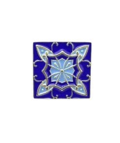 Mandala Tile Flower 'Touch of Blue' Enamel Pin