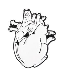 Anatomical Heart 'Cat Overload' Enamel Pin