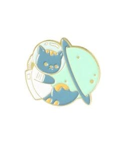 Cat Astronaut 'Embracing Planet' Enamel Pin