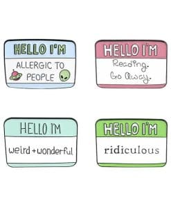Alternative view of Funny 'Hello I'm Ridiculous' Enamel Pin