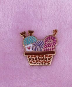 Cute Knitting Art Set Enamel Pin