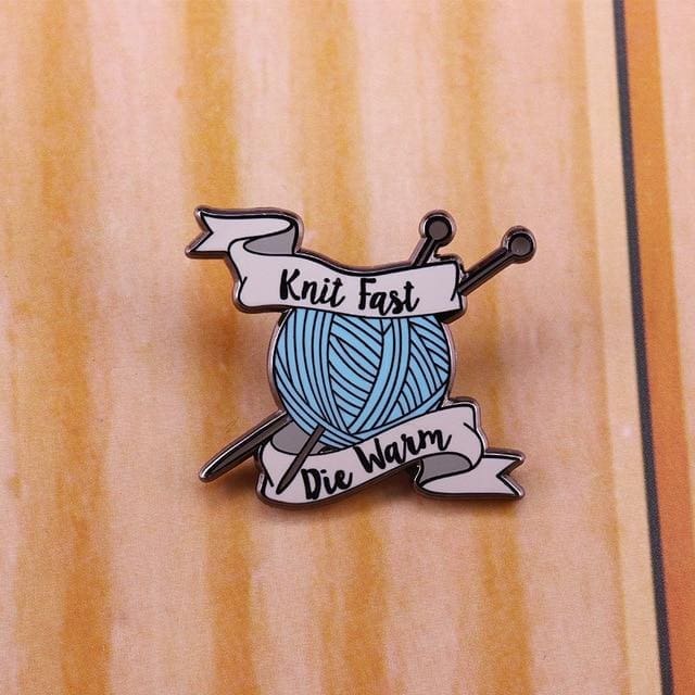 Cute Knitting Art Set of 6 Enamel Pin - Image 4