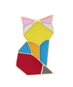 Colorful Origami 'Cat' Enamel Pin