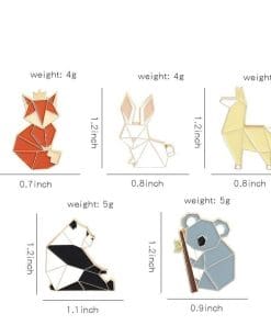 Alternative view of Origami Animal 'Fox' Enamel Pin