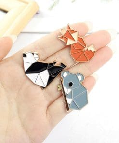 Alternative view of Origami Animal 'Panda' Enamel Pin