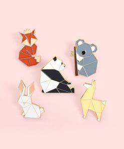Alternative view of Origami Animal 'Rabbit' Enamel Pin