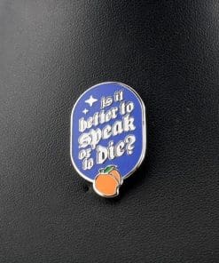 Alternative view of Call Me By Your Name 'Is it better to speak or die?' Enamel Pin
