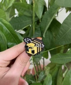Cute Pixel Art Bee Enamel Pin