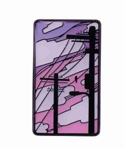 Power Line Silhouette Art Enamel Pin