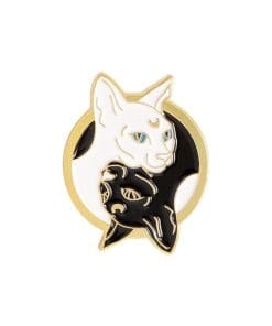 Adorable Cat 'Yin Yang' Enamel Pin