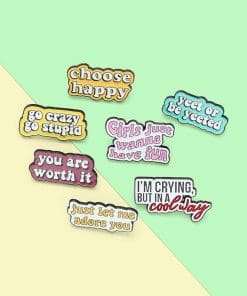 Cute Quote 'I'm Crying, But In a Cool Way' Enamel Pin - Image 4