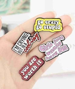 Alternative view of Positive Vibes 'You Are Worth It' Enamel Pin