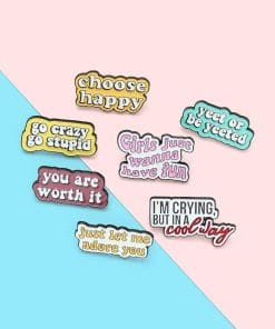 Cute Quote 'Choose Happy' Enamel Pin - Image 6