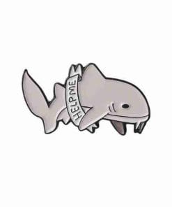White Shark 'Help Me' Enamel Pin