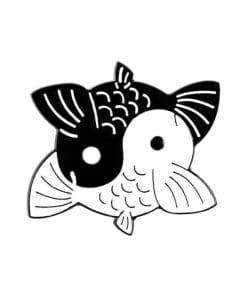 Fish Carp 'Black & White | Yin Yang' Enamel Pin