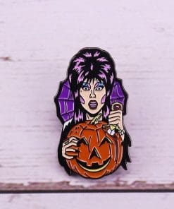 Alternative view of Elvira: Mistress of the Dark 'Halloween Pumpkin' Enamel Pin