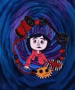 Alternative view of Coraline 'Threads | Button Box' Enamel Pin