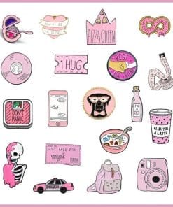 Alternative view of Cute 'Pink Phone | Text' Enamel Pin