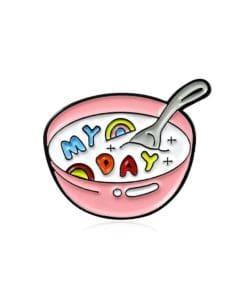 Alternative view of Cute 'My Day Soup' Enamel Pin