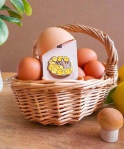 Alternative view of Cute 'Chick and Sleeping Kitten' Enamel Pin