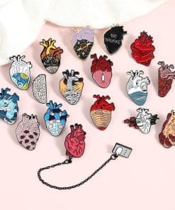 Alternative view of Anatomical Human Organ 'Painted Heart ver.4' Enamel Pin