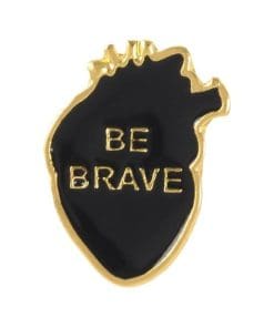 Anatomical Human Heart 'Be Brave | Black' Enamel Pin