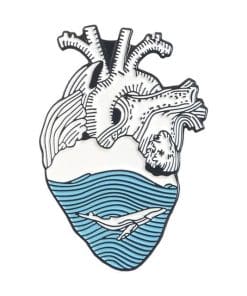 Anatomical Human Heart 'Ocean & Whale' Enamel Pin