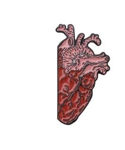 Anatomical Human Half Heart Enamel Pin