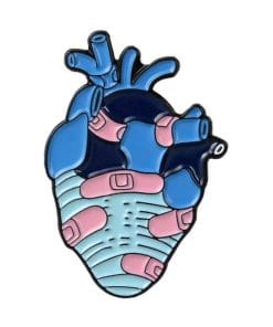 Anatomical Human Heart 'Pink Band-aid' Enamel Pin
