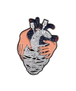 Anatomical Human Heart 'Embracing Cable' Enamel Pin