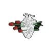 Anatomical Human Heart 'Love Roses' Enamel Pin