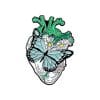 Anatomical Human Heart 'Butterfly & Daisy' Enamel Pin