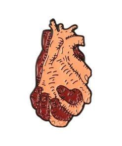 Anatomical Human Heart 'Holding Hands' Enamel Pin