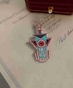 Alternative view of Transistor 'Transistor Sword' Enamel Pin