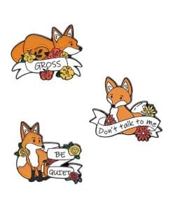Cute Fox Banner Set of 3 Enamel Pin