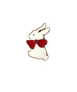 Cute 'Rabbit with Bow' Enamel Pin