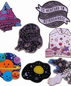Alternative view of Pyramid Space 'Cats on Synthesizers in Space' Enamel Pin