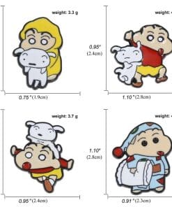 Alternative view of Crayon Shin Chan 'Shin Chan & Shiro Scared' Enamel Pin