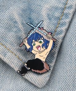 Alternative view of Demon Slayer 'Inosuke Hashibira | Cute' s Enamel Pin