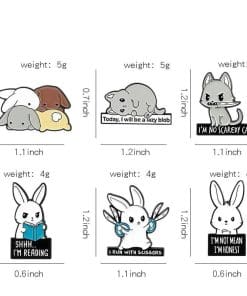 Alternative view of Cute Bunny 'Today, I Will Be A Lazy Blob' Enamel Pin